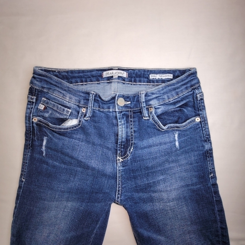 Dear John Gisele High-waisted Skinny Distressed Raw Hem Women's Jeans Size 25 - Picture 3 of 12